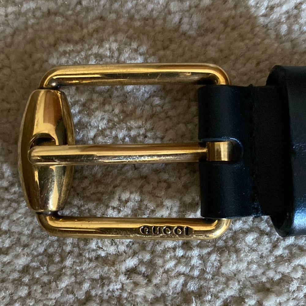 Black Gold Gucci Belt Bucket
